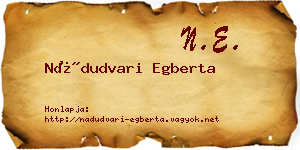 Nádudvari Egberta névjegykártya